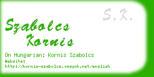 szabolcs kornis business card